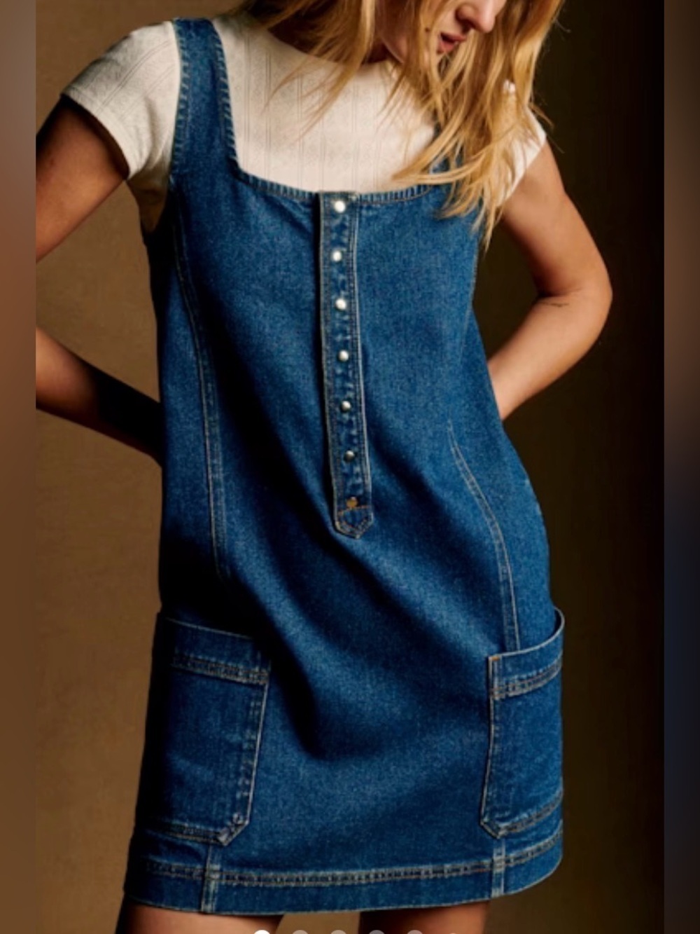 Sezane Adria Denim Mini Dress Blue Size FR 34/US 2